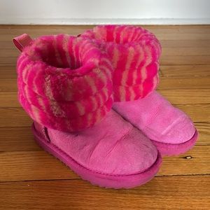 Girls pink zebra stripe Uggs